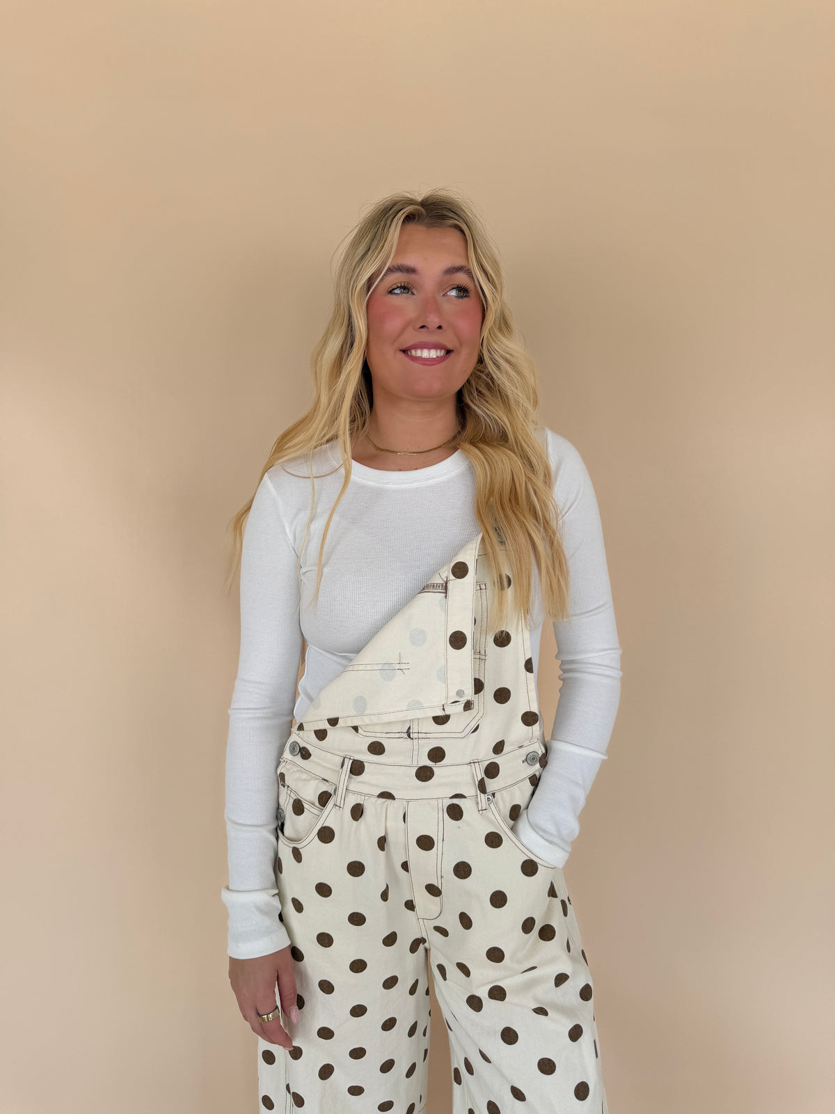 Mineral Washed Polka Dot Jumpsuit