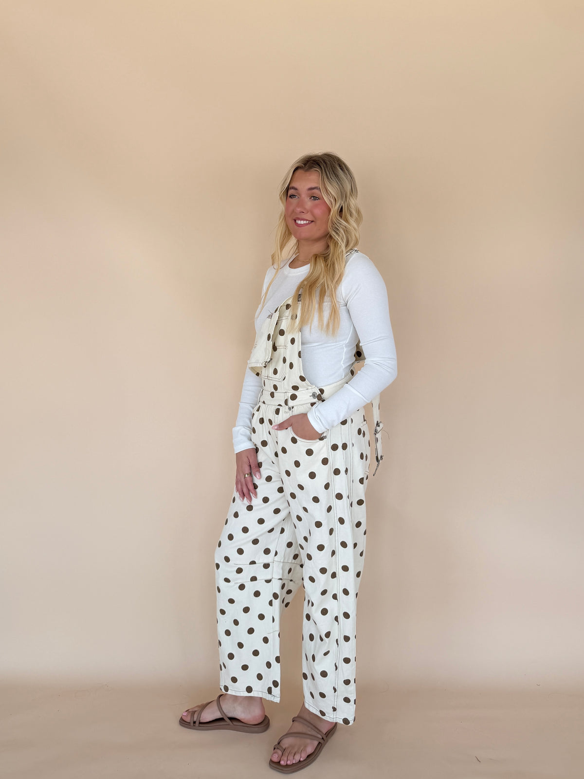 Mineral Washed Polka Dot Jumpsuit
