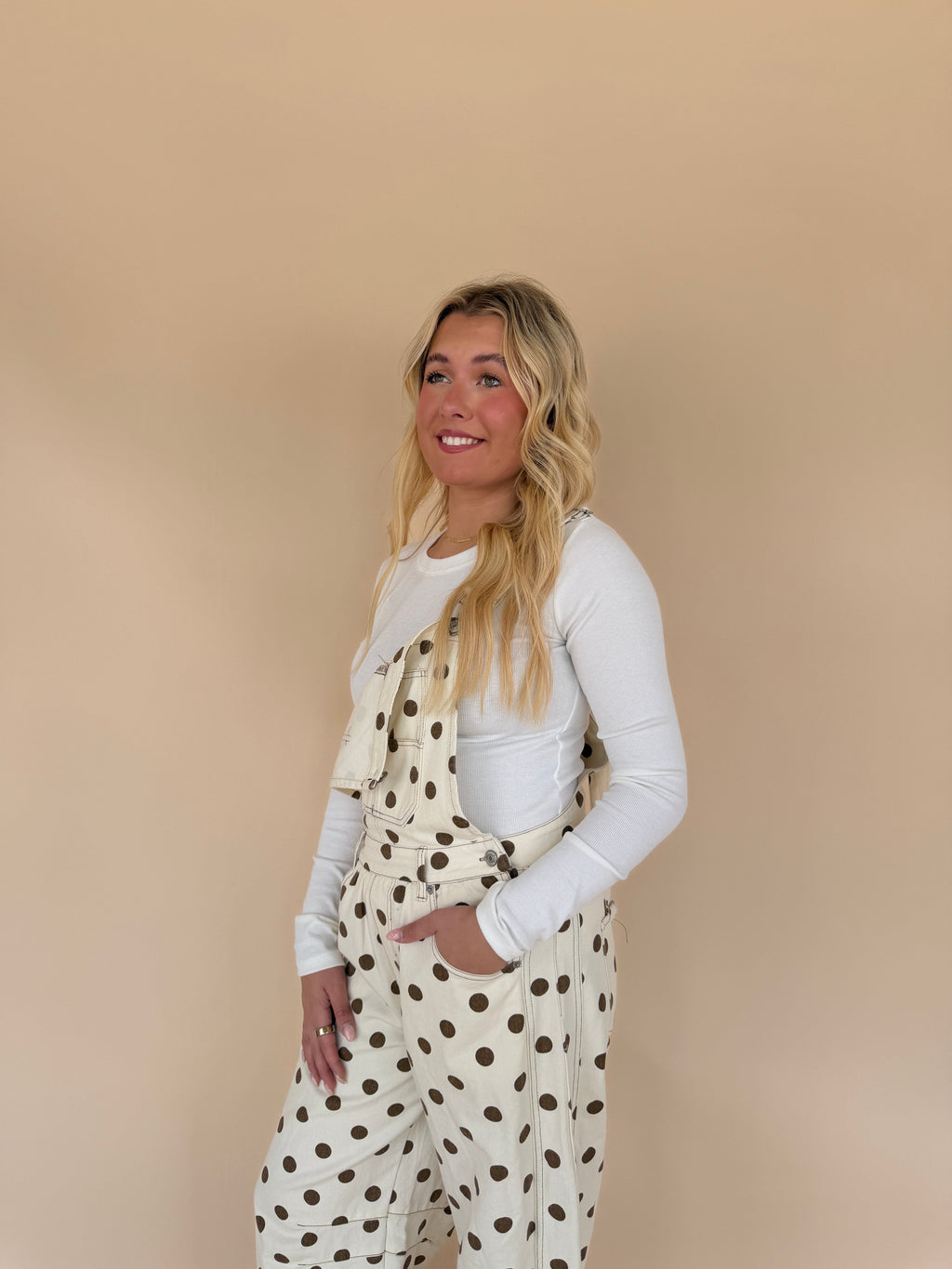 Mineral Washed Polka Dot Jumpsuit
