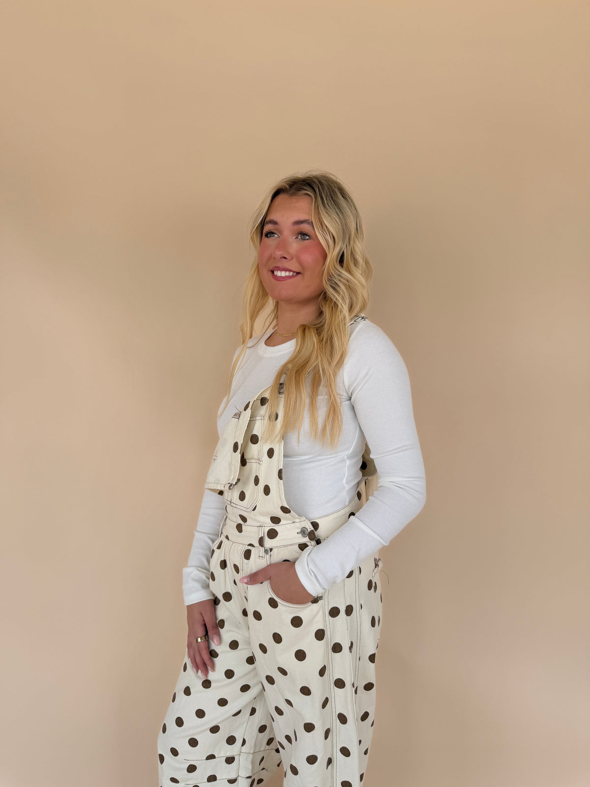 Mineral Washed Polka Dot Jumpsuit