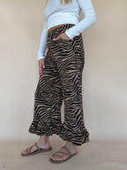 Ruffle Wide Leg Denim