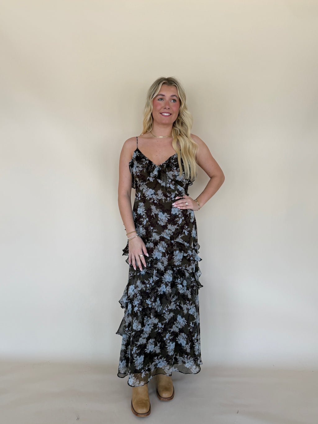 Floral Ruffle Maxi Dress