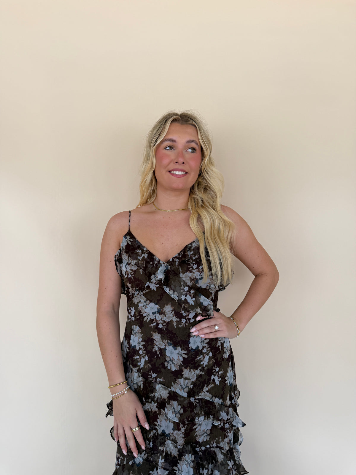 Floral Ruffle Maxi Dress