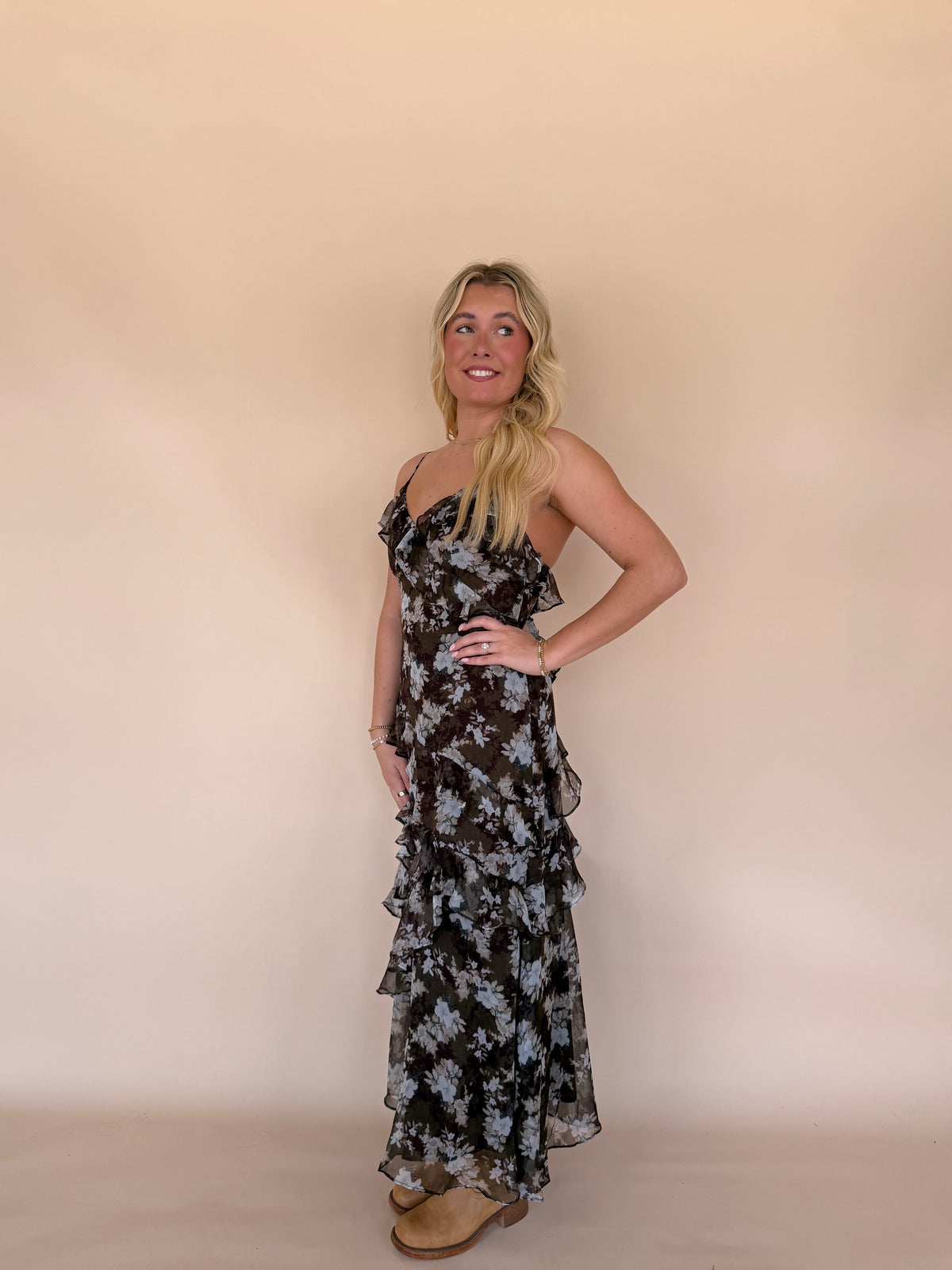 Floral Ruffle Maxi Dress