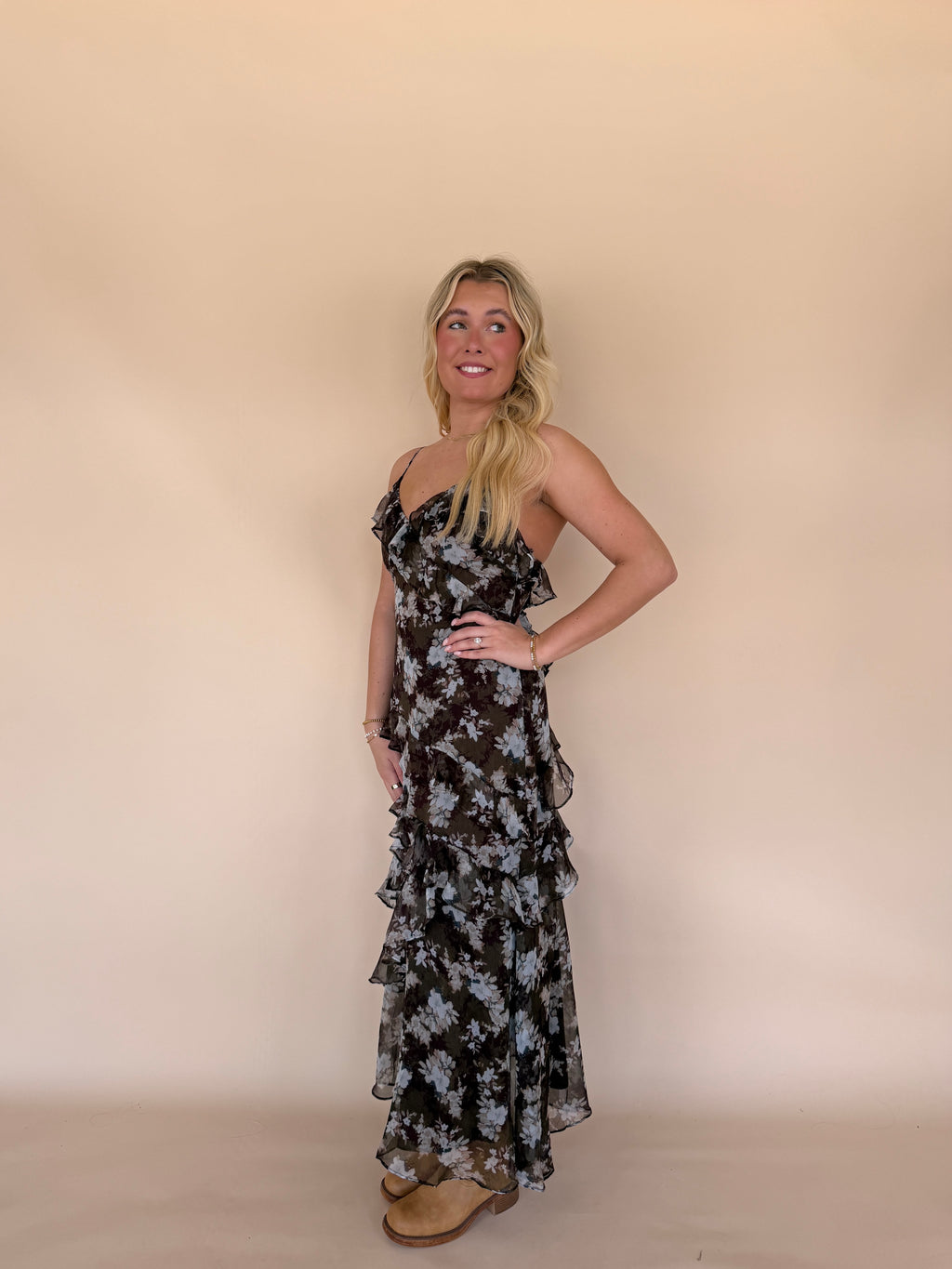 Floral Ruffle Maxi Dress