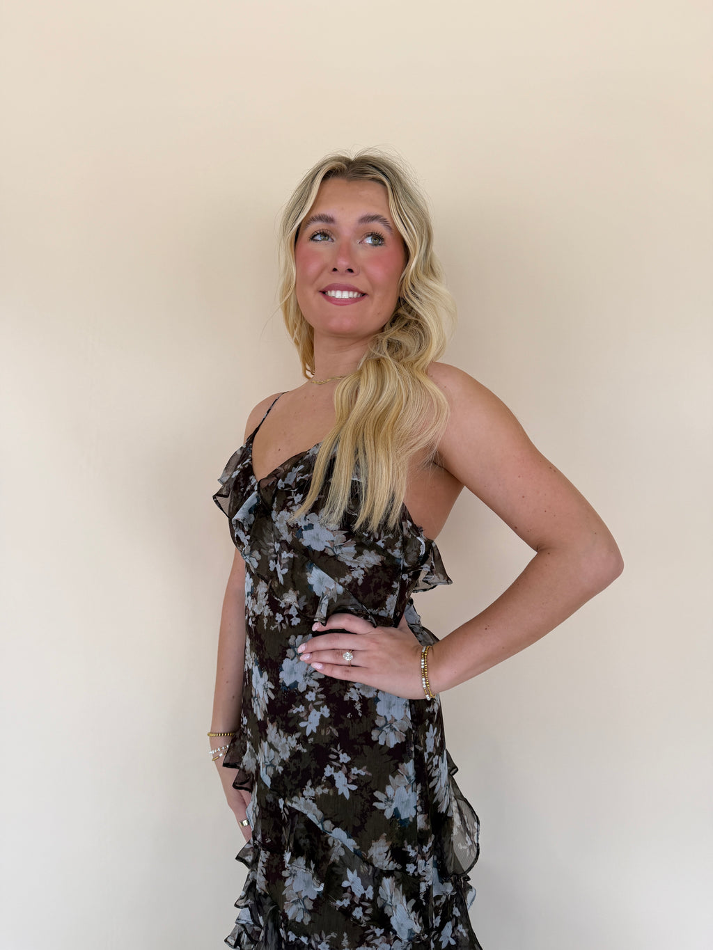 Floral Ruffle Maxi Dress