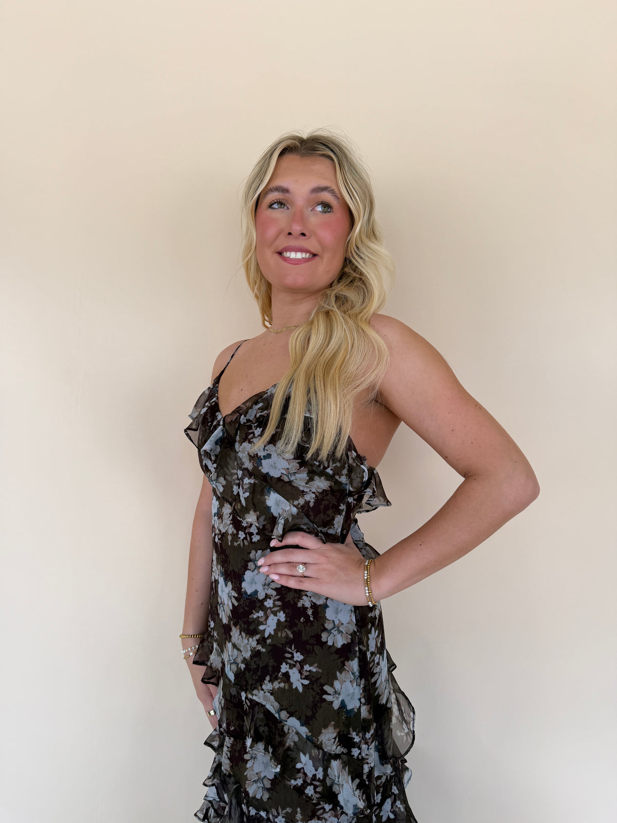 Floral Ruffle Maxi Dress