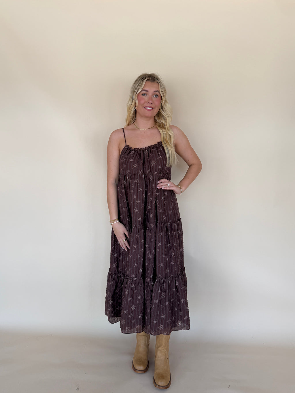 Burgundy Floral Maxi Dress