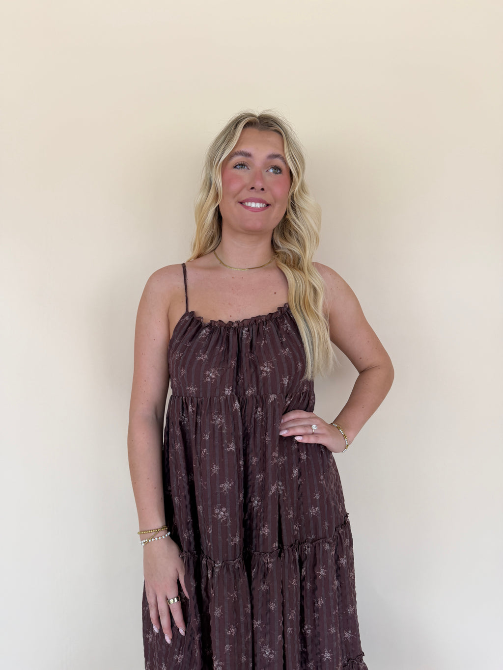 Burgundy Floral Maxi Dress