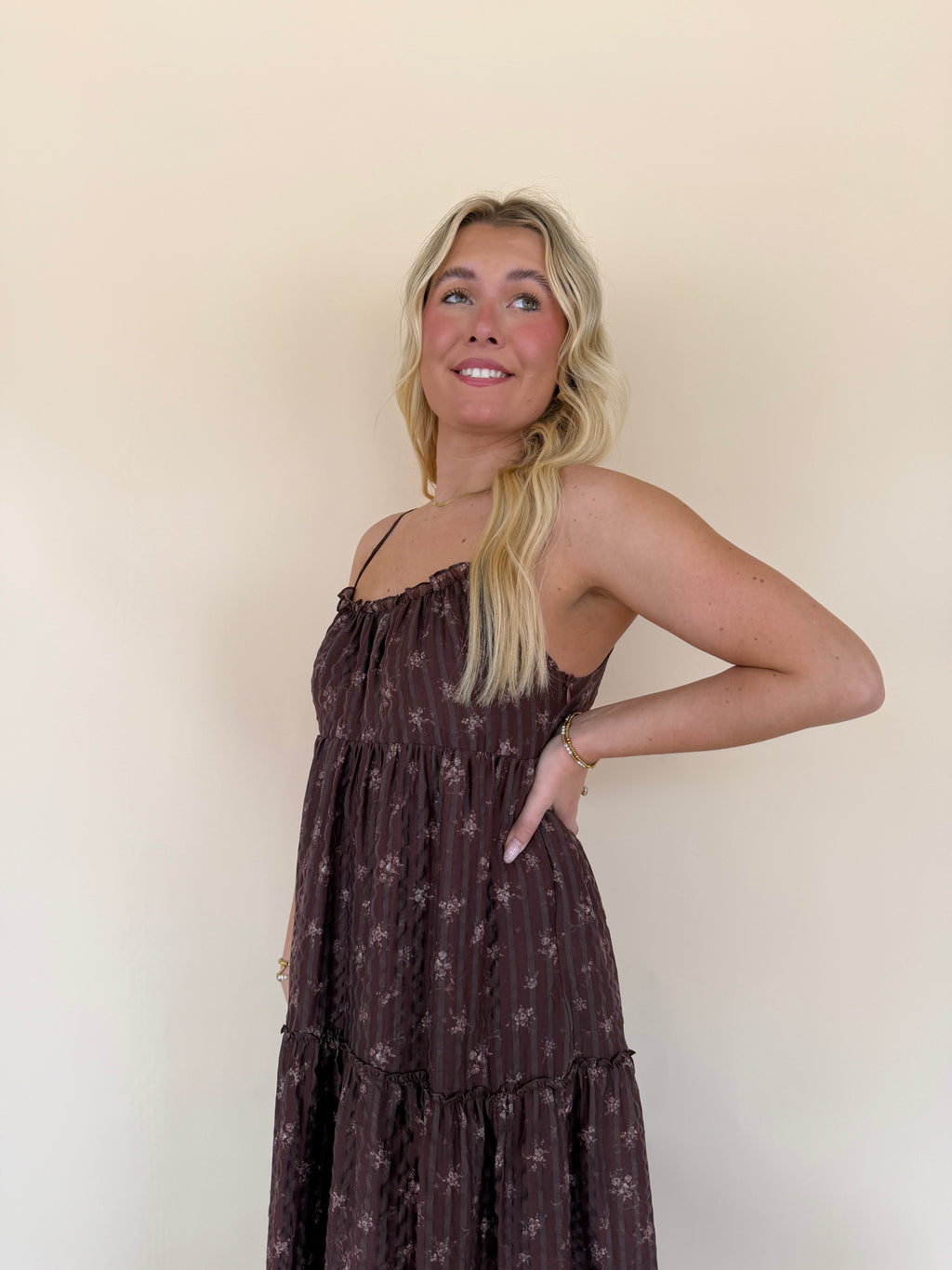 Burgundy Floral Maxi Dress