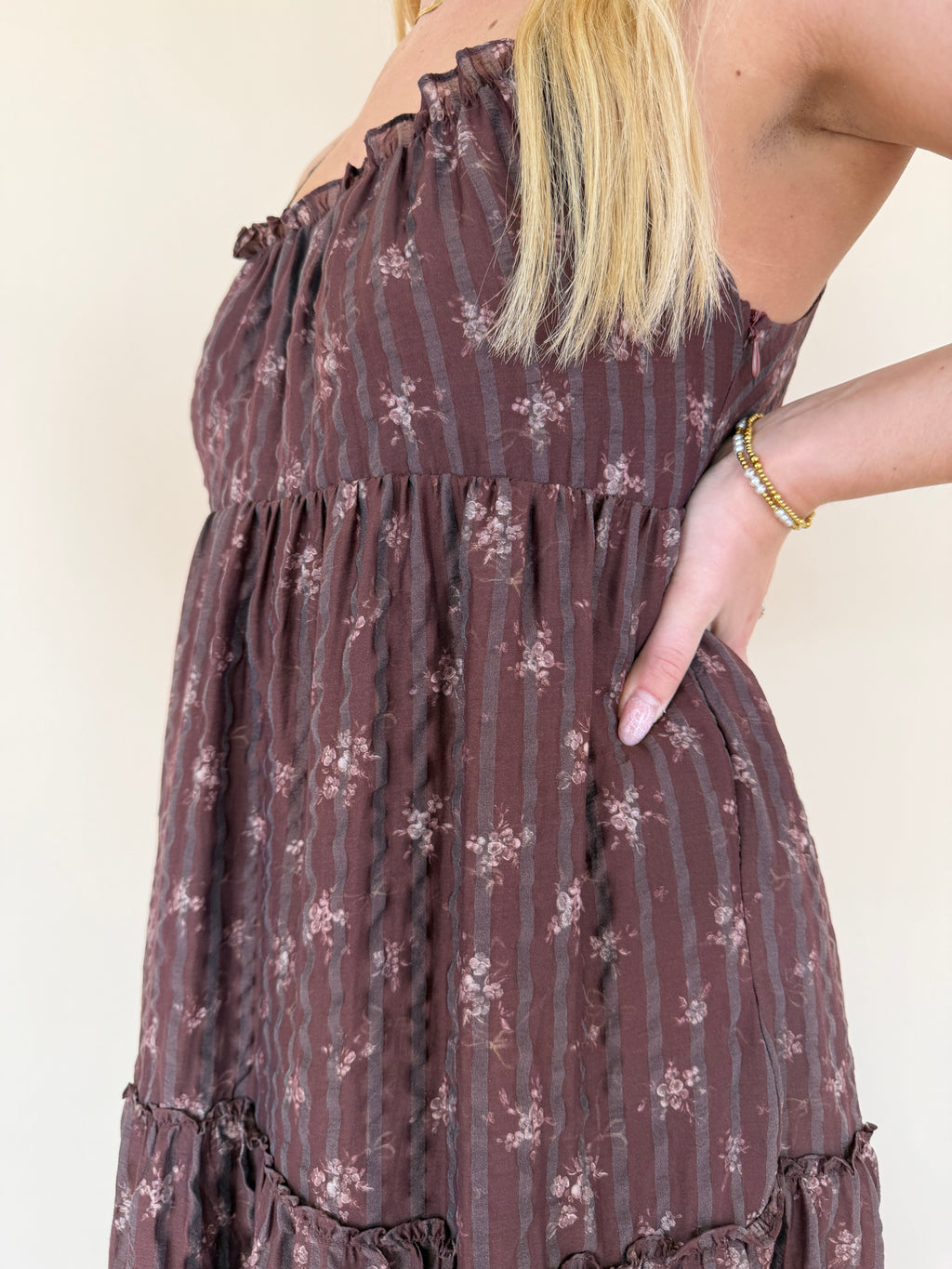 Burgundy Floral Maxi Dress