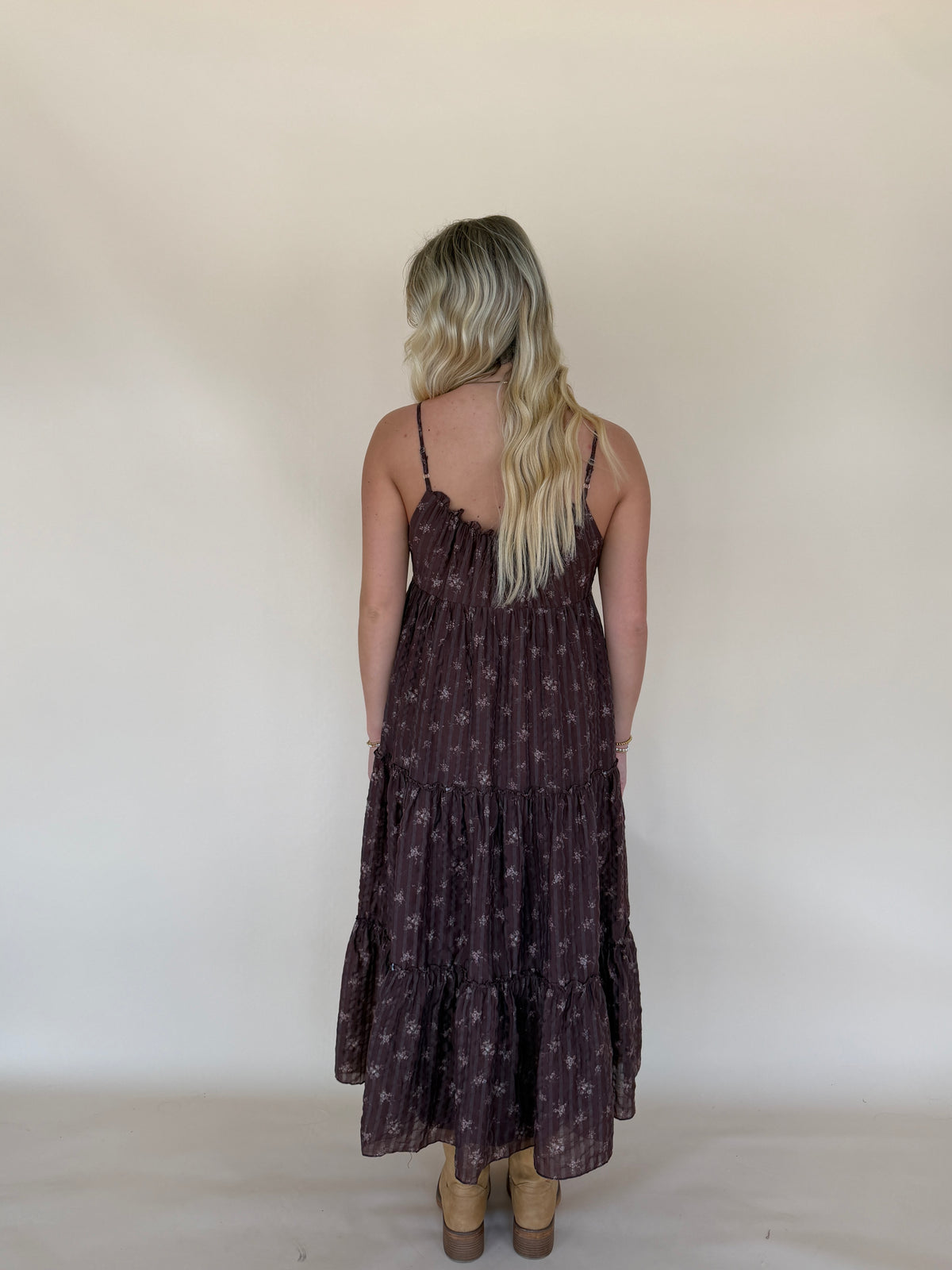 Burgundy Floral Maxi Dress