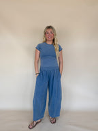 Mineral Washed Wide Leg Pants