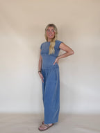 Mineral Washed Wide Leg Pants