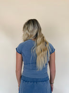 Mineral Washed Solid Cropped T-shirt