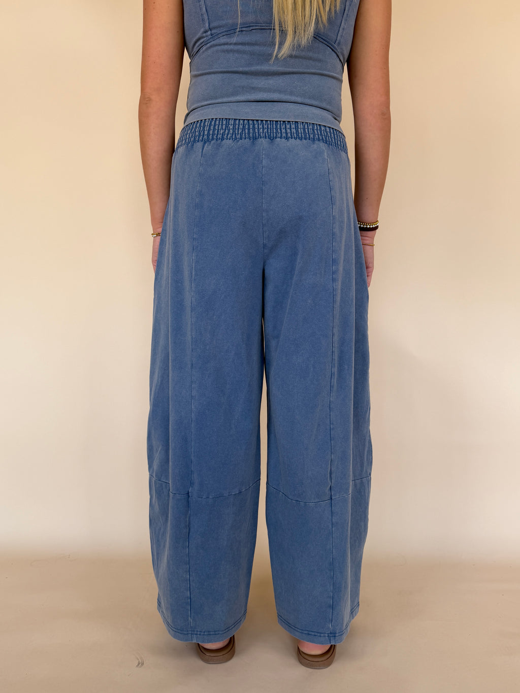 Mineral Washed Wide Leg Pants