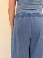 Mineral Washed Wide Leg Pants