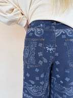 Paisley Printed Ruffle Hem Pants