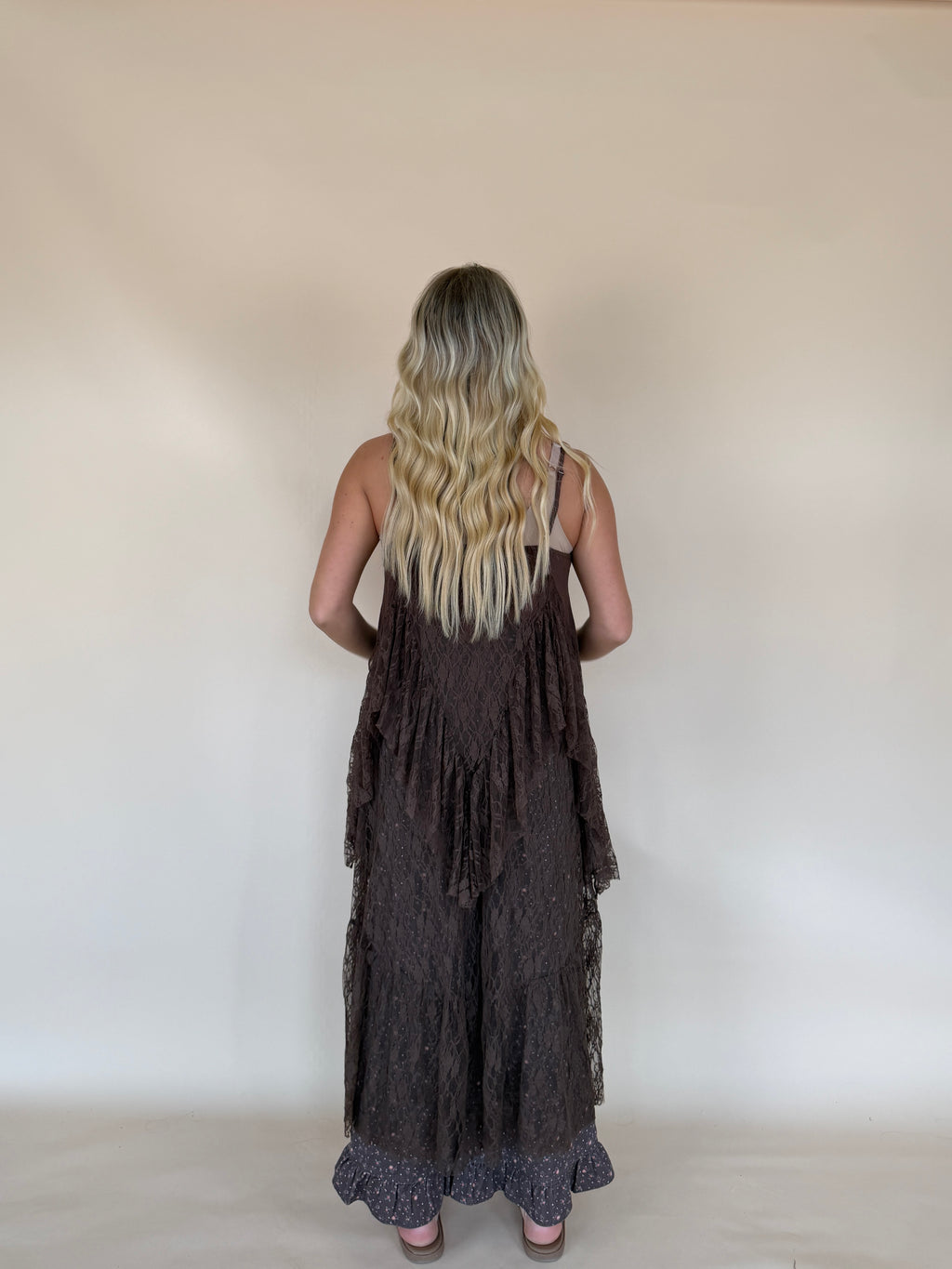 Ruffled Lace Maxi Cami