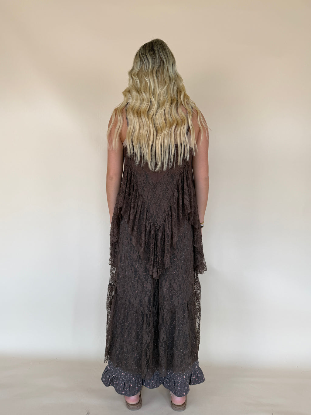 Ruffled Lace Maxi Cami