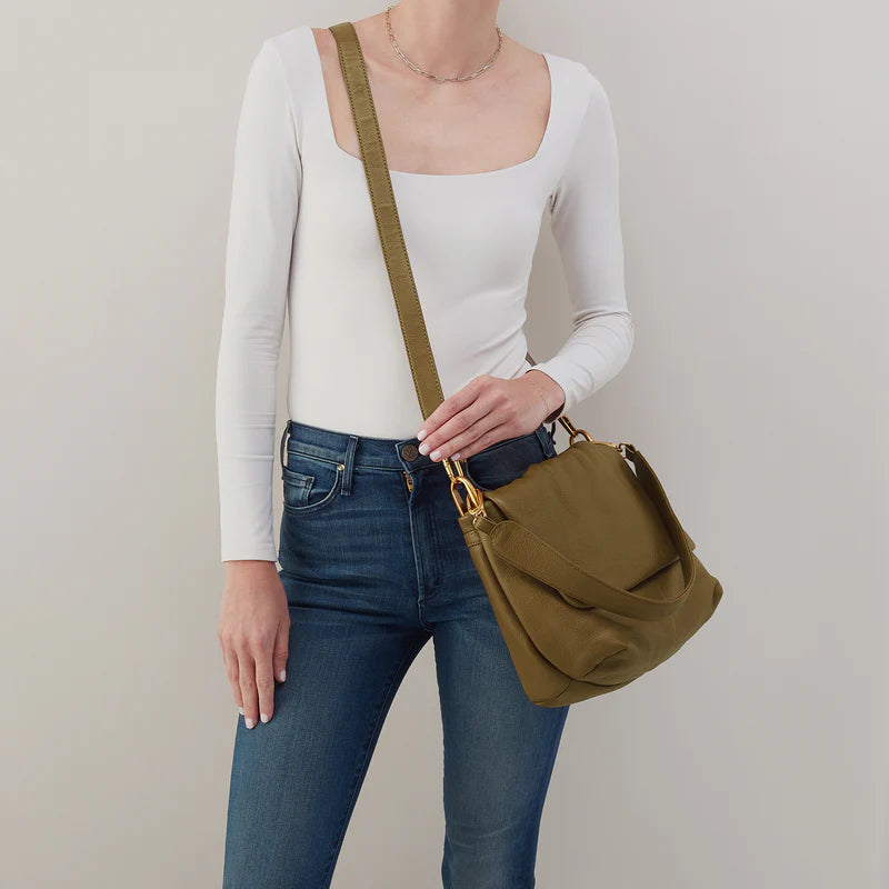 Harley Convertible Shoulder Bag - Pebbled Leather | Sunlit Sage
