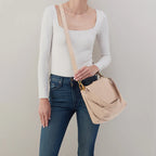 Harley Convertible Shoulder Bag - Pebbled Leather | Stonewash