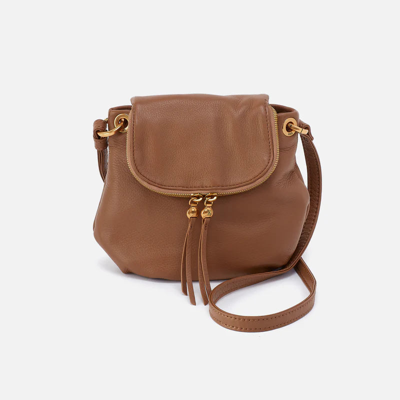 Fern Zip-Flap Crossbody - Pebbled Leather | Timber Brown