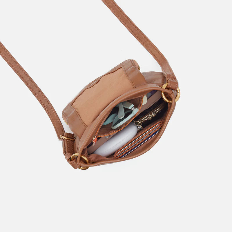 Fern Zip-Flap Crossbody - Pebbled Leather | Timber Brown