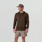 Performance Hoodie - Heather Brown