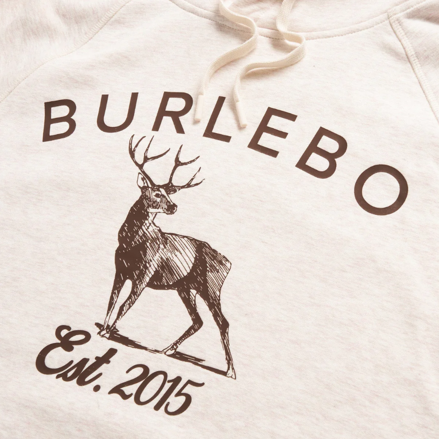 Fleece Hoodie - Whitetail Deer - Heather Oatmeal