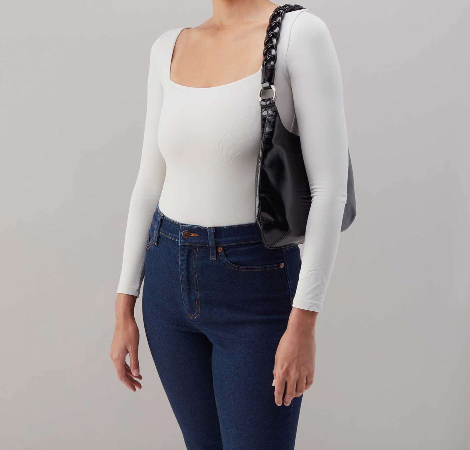 Madison Shoulder - Polished Leather | Black