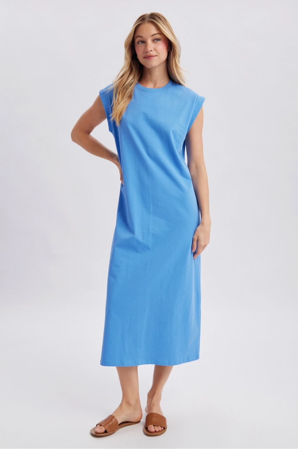 Cap Sleeve Knit Midi Dress