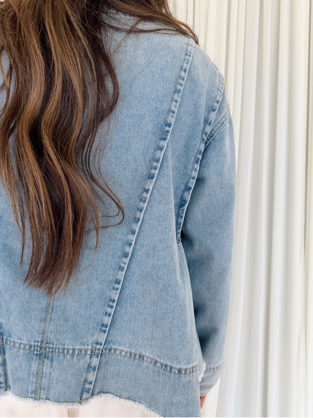 Denim Long Sleeve Top