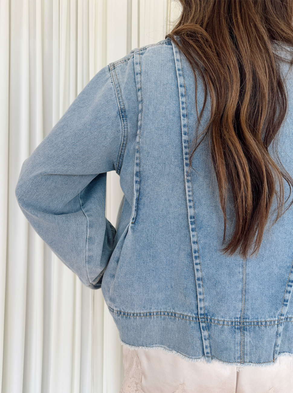 Denim Long Sleeve Top