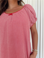 Gingham Puff Sleeve Mini Dress