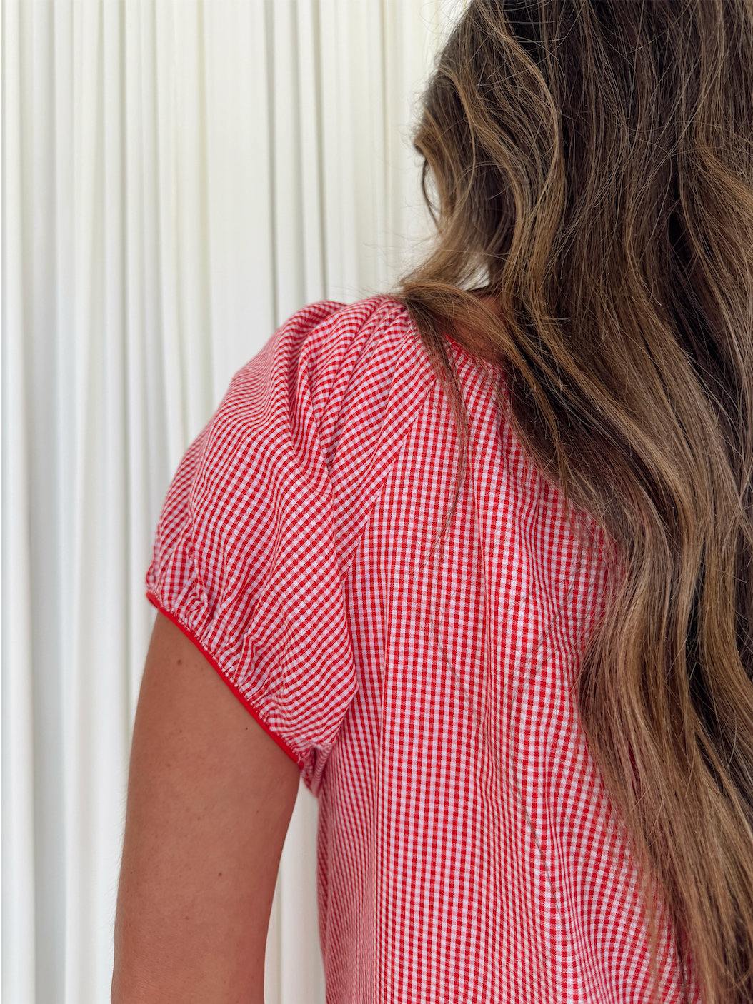 Gingham Puff Sleeve Mini Dress
