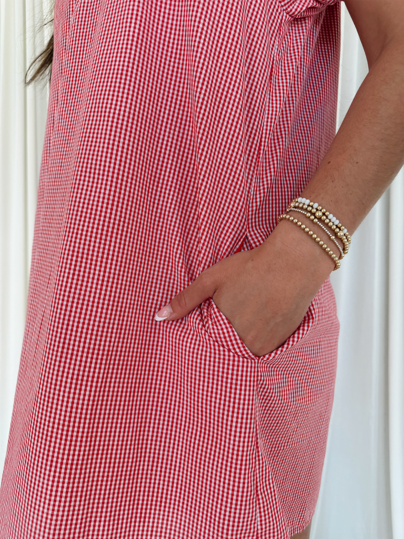 Gingham Puff Sleeve Mini Dress