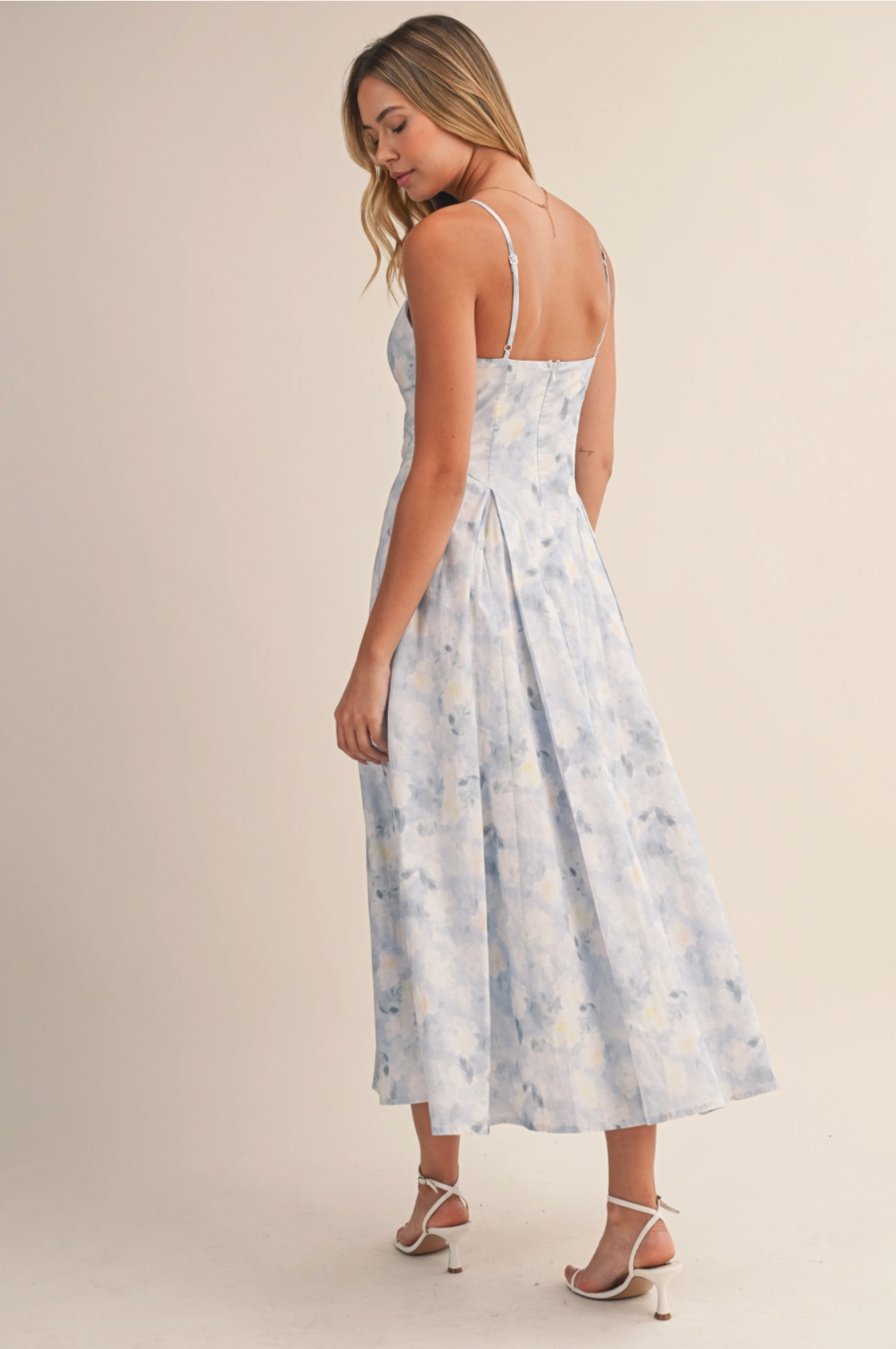 Floral Sleeveless Flare Midi Dress