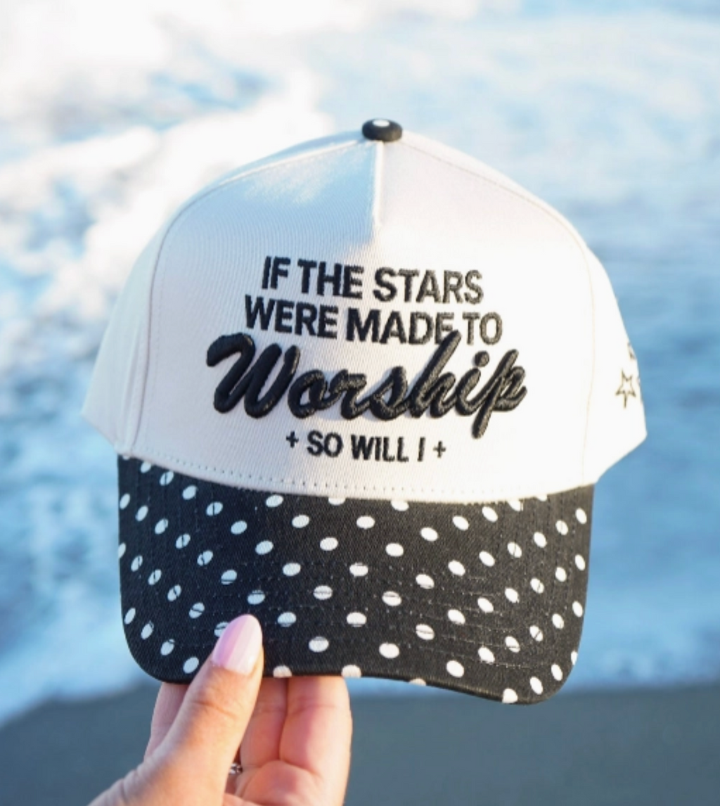 Stars Were Made To Worship - Black Polka Dot Hat