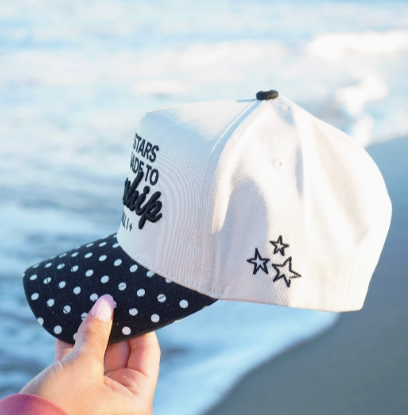 Stars Were Made To Worship - Black Polka Dot Hat