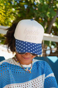 Beach Bum - Navy Polka Dot Hat