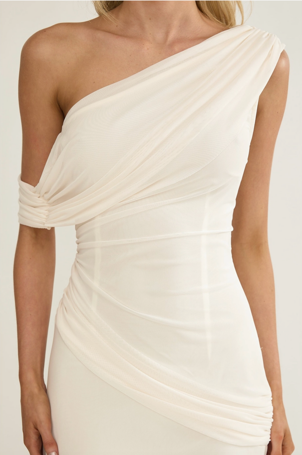 One Shoulder Wrap Maxi Dress