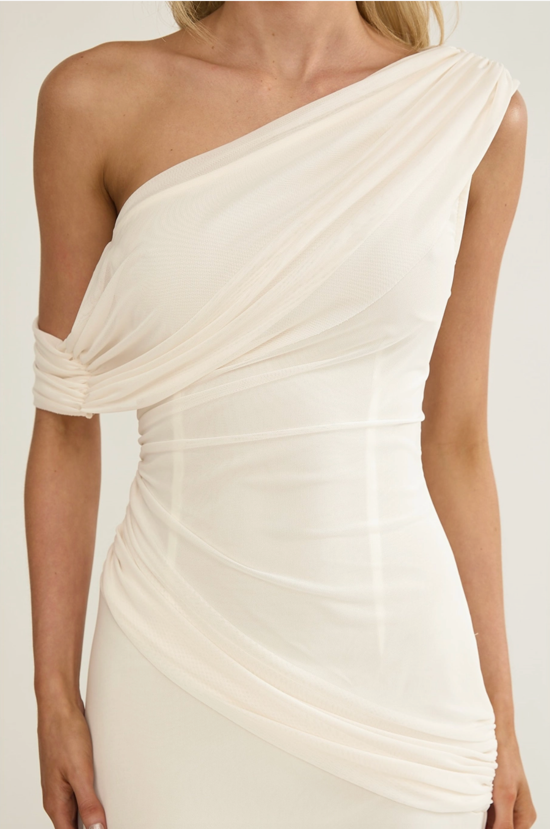 One Shoulder Wrap Maxi Dress