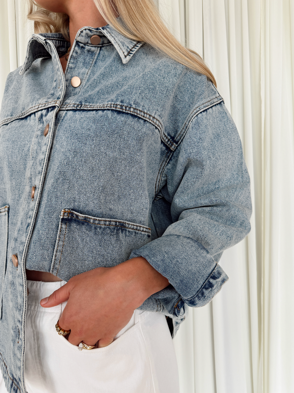 Denim Jacket with Square Pockets