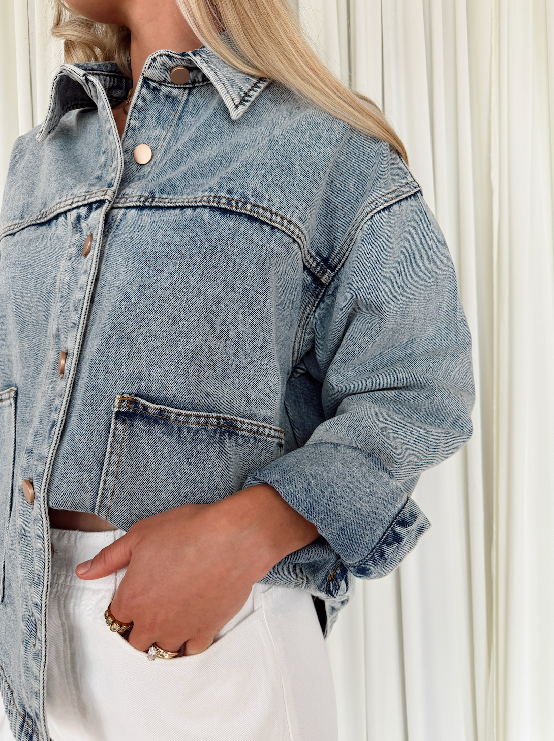 Denim Jacket with Square Pockets