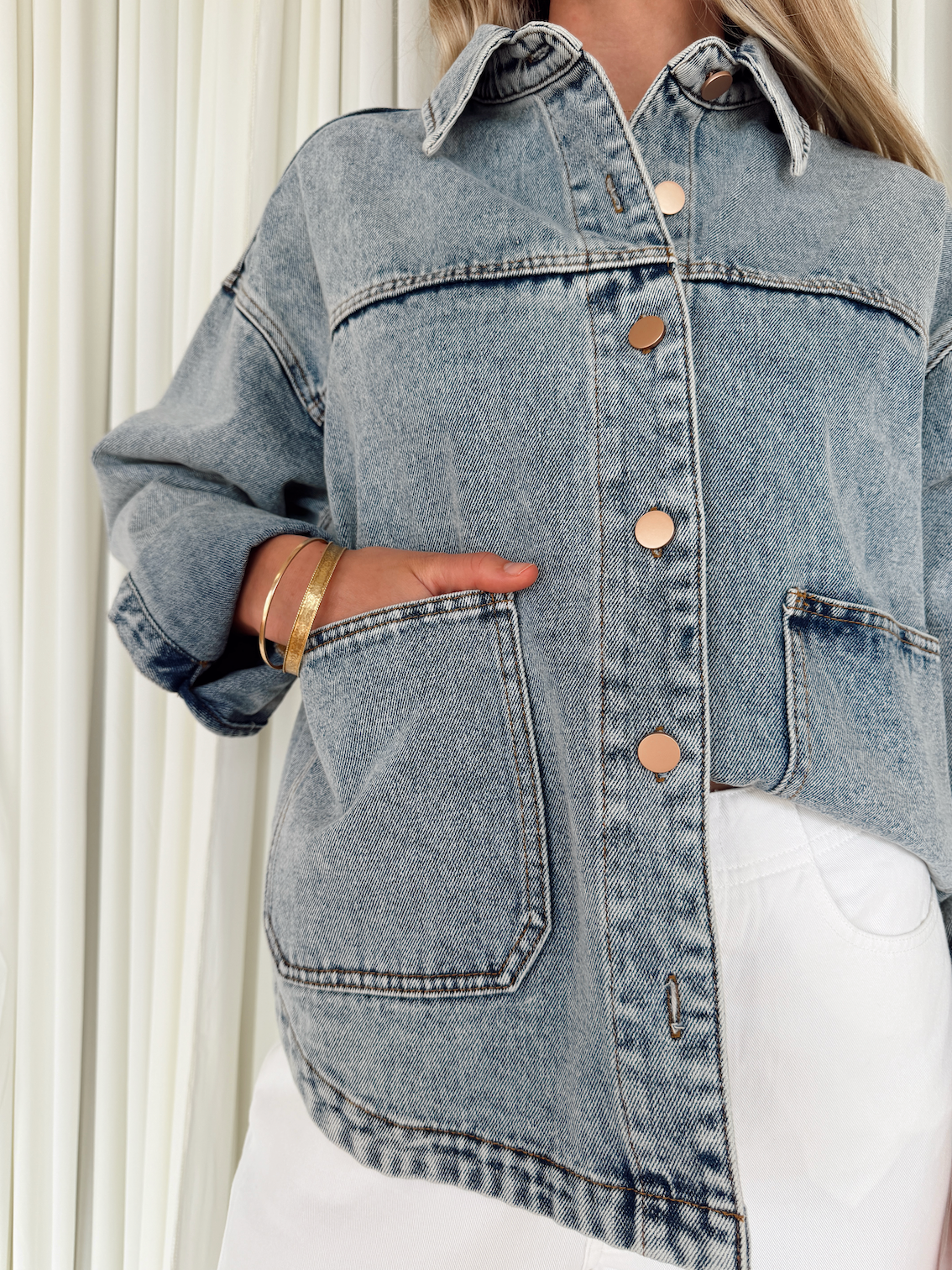 Denim Jacket with Square Pockets