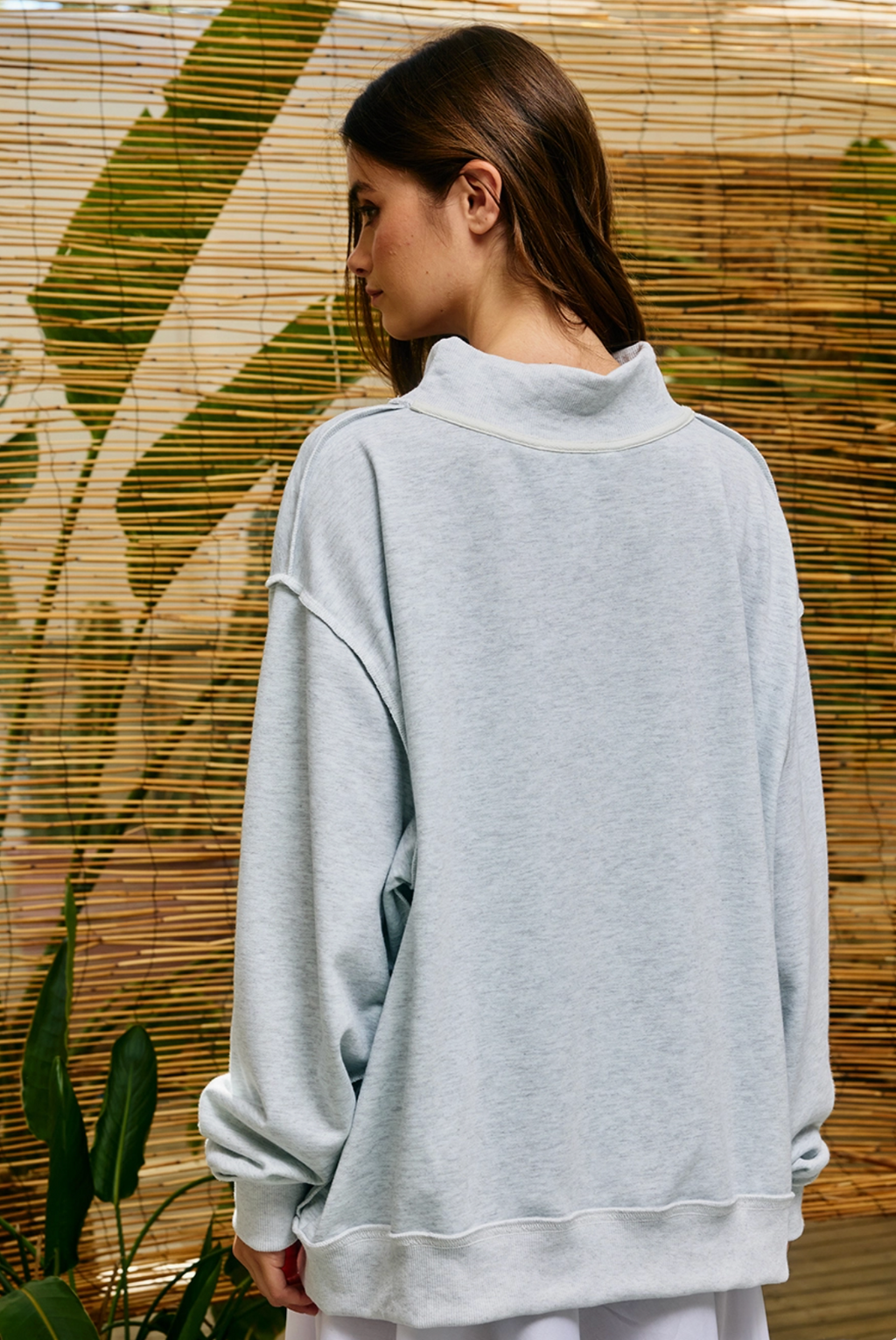 AMEN Patchwork Mock Neck Sweatshirt