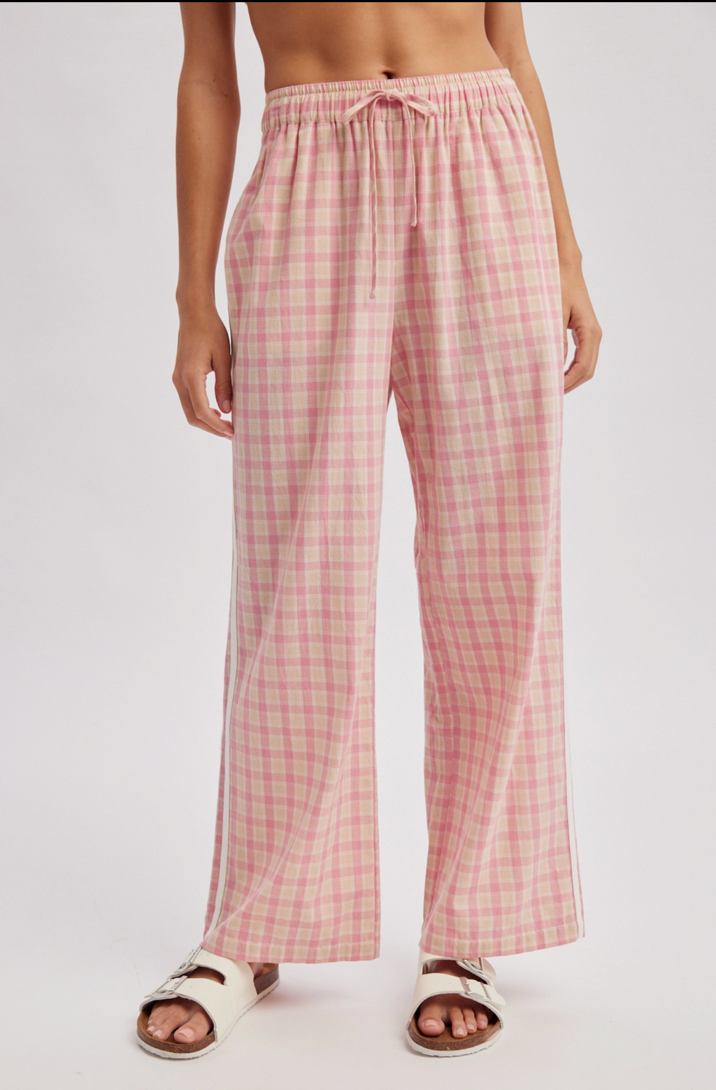 Plaid Drawstring Pants