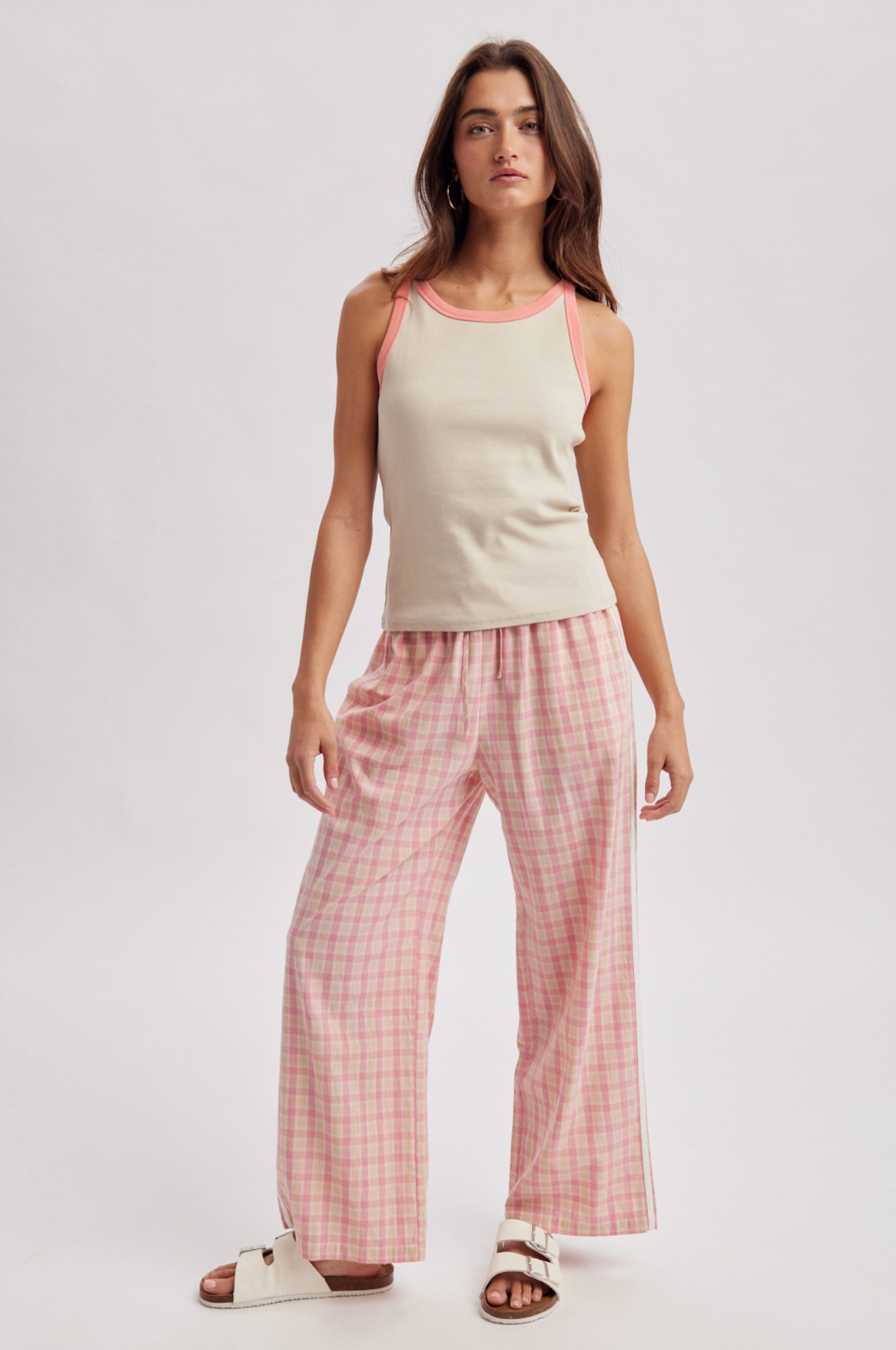 Plaid Drawstring Pants