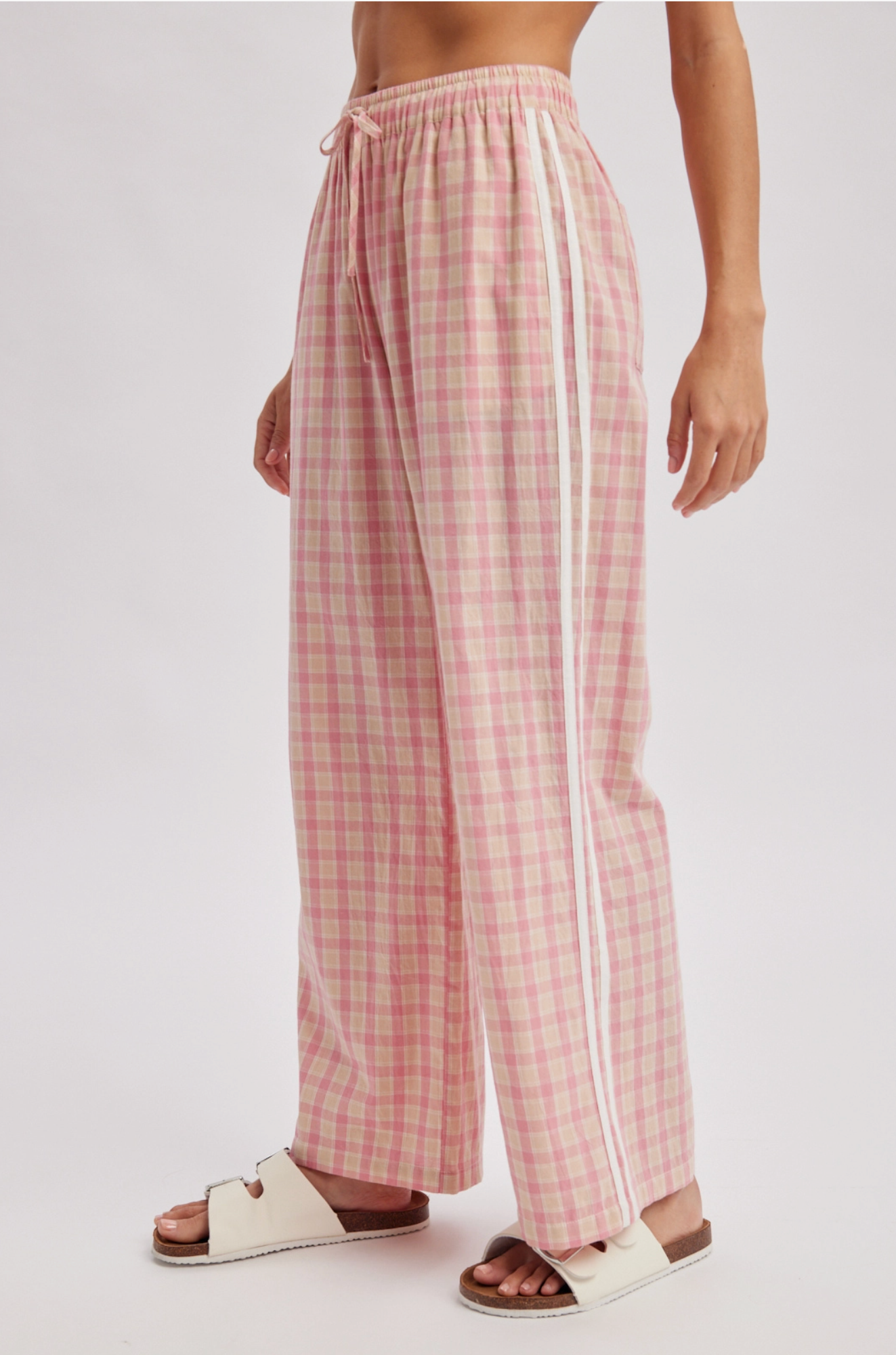 Plaid Drawstring Pants